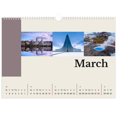 A3 Photo Calendar — Sights of the world [March]