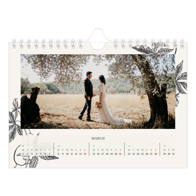 A5 Landscape Photo Calendar — Ink & ivy [March]