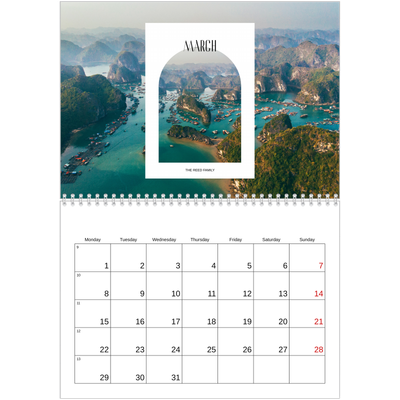 A4 Double Photo Calendar — The open arch [March]