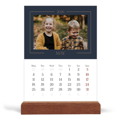 Easel Desk Calendar Portrait  — Prussian blue [cover]