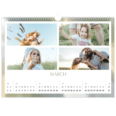 A3 Photo Calendar — Paintbrush effect [March]