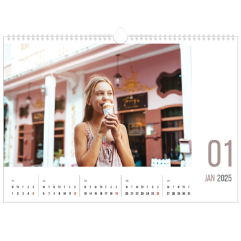A3 Landscape Photo Calendar — Number months
