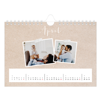 A5 Landscape Photo Calendar — Scrapbook calendar [April]