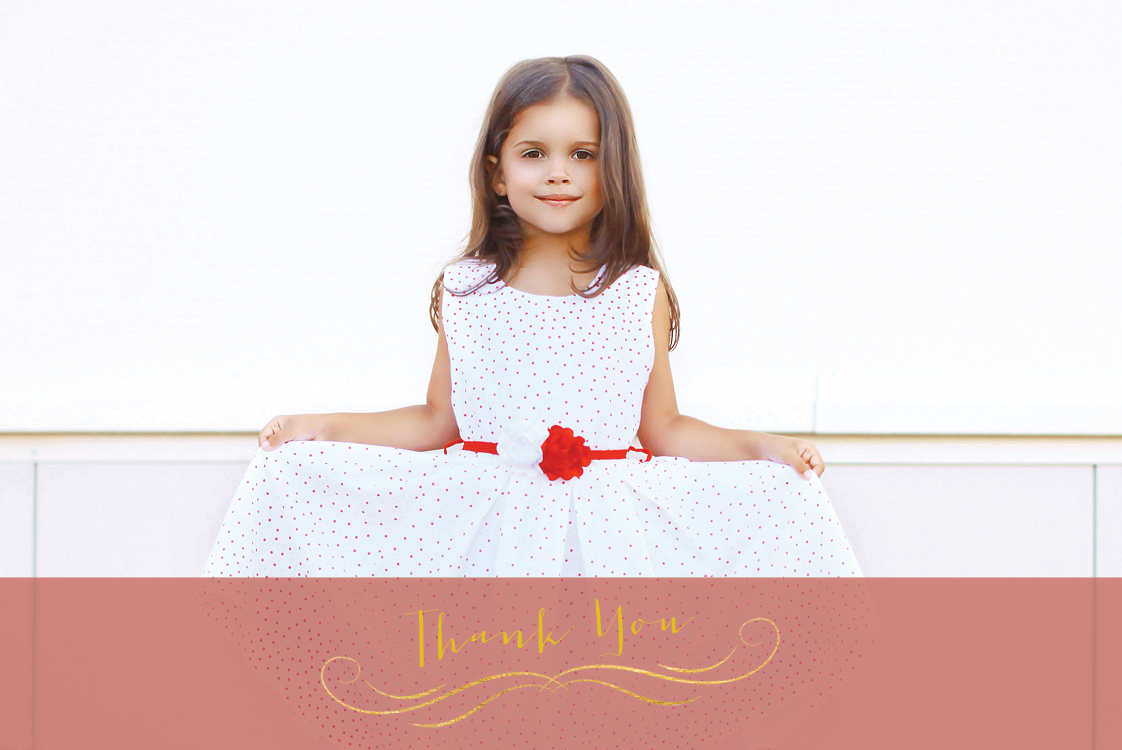 Thank you cards — Vintage pink ribbon