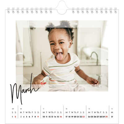 Square calendars  — Clear frame [March]