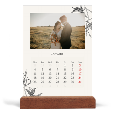 Easel Desk Calendar Portrait  — Ink & ivy [January]