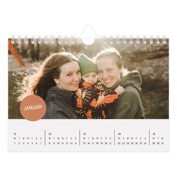 A5 Landscape Photo Calendar — Photo sticker