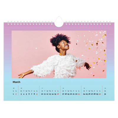 A4 Landscape Photo Calendar — Playful Pastel [March]