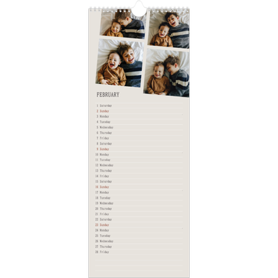 Slim Calendar  — Memories in motion [February]