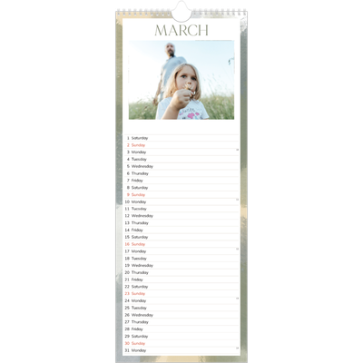 Slim Calendar  — Paintbrush effect [March]