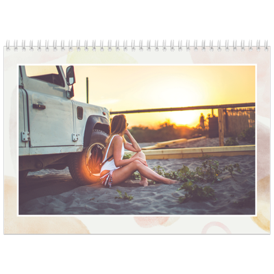 A4 Double Photo Calendar — Watercolour spots [cover]