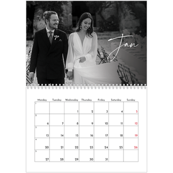 A4 Double Photo Calendar — Elegant script