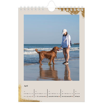 A5 Photo Calendar — Classic Gold [April]