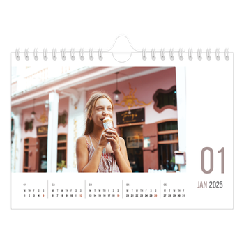 A5 Landscape Photo Calendar — Number months
