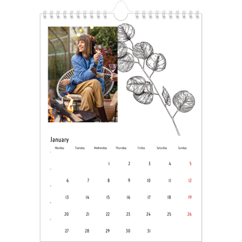 A4 Photo Calendar — Flower drawings