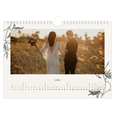 A4 Landscape Photo Calendar — Ink & ivy [April]