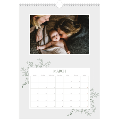 A3 photo calendars — Hand drawn flowers [March]