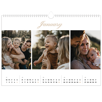 A3 Landscape Photo Calendar — Photo strip boxes