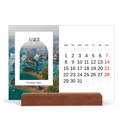 Easel Desk Calendar Landscape  — The open arch [March]