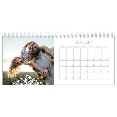 Desk calendars — Flower motif [January]