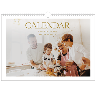 A3 Photo Calendar — Big gold text [cover]