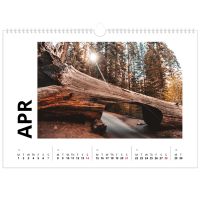 A3 Photo Calendar — White space [April]