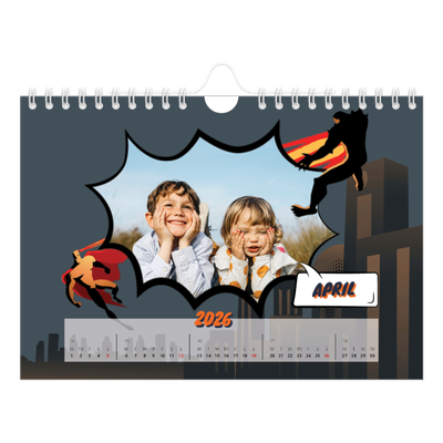 A5 Landscape Photo Calendar — Comic book [April]