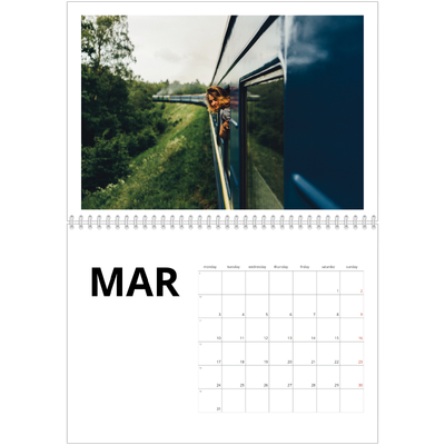 A4 Double Photo Calendar — White space [March]