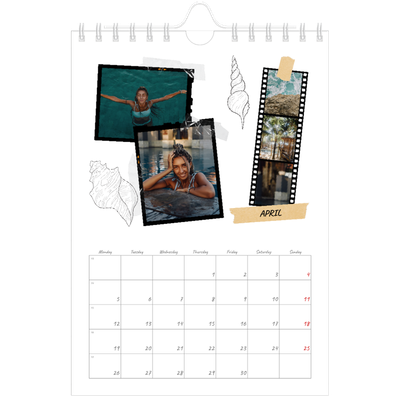 A5 Photo Calendar — Scrapbook flair [April]