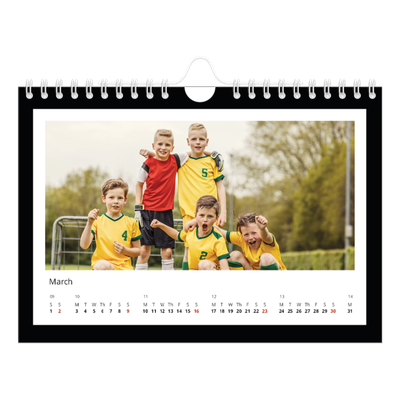 A5 Landscape Photo Calendar — Black frame [March]
