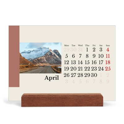 Easel Desk Calendar Landscape  — Sights of the world [April]