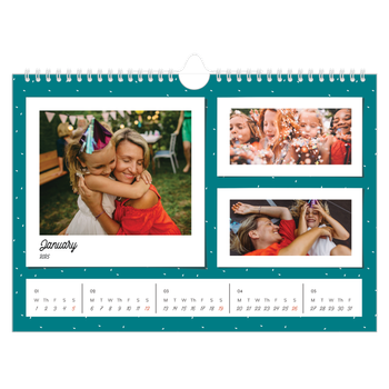 A4 Landscape Photo Calendar — Colour pop snapshots