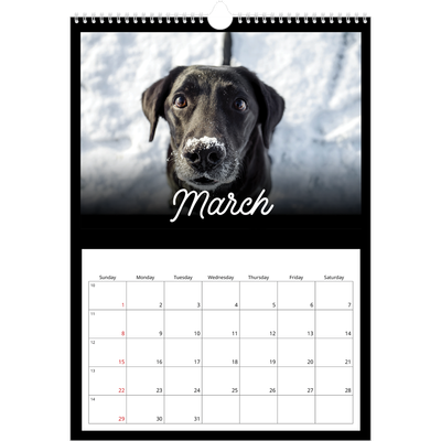 A3 photo calendars — Black minimal [March]