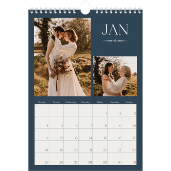 A4 Photo Calendar — Slate and serifs