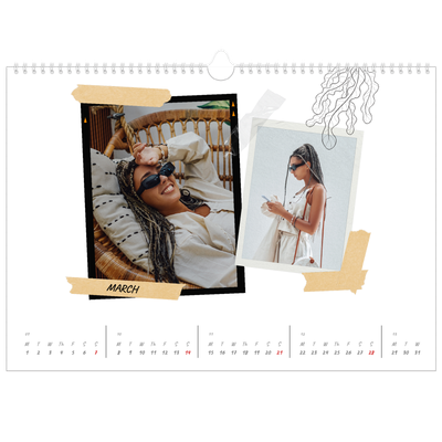 A3 Photo Calendar — Scrapbook flair [March]
