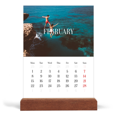 Easel Desk Calendar Portrait  — Endless escape [February]