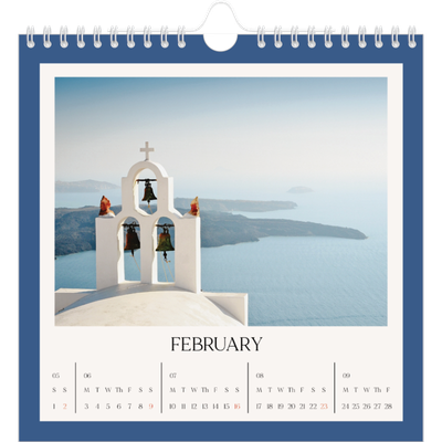 Square calendars  — Classic colours [February]