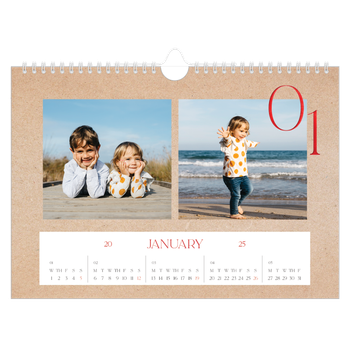 A4 Landscape Photo Calendar — Pops of red