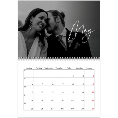 A4 Double Photo Calendar — Elegant script [cover]
