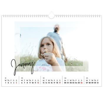 A3 Landscape Photo Calendar — Clear frame
