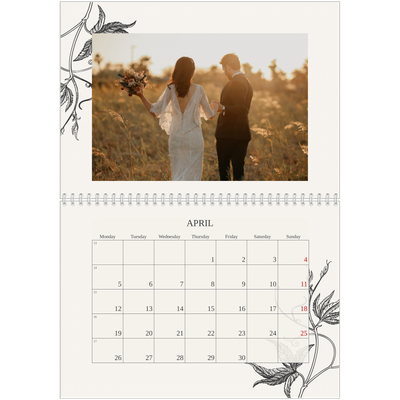 A4 Double Photo Calendar — Ink & ivy [April]