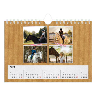 A5 Landscape Photo Calendar — Craft tape [April]