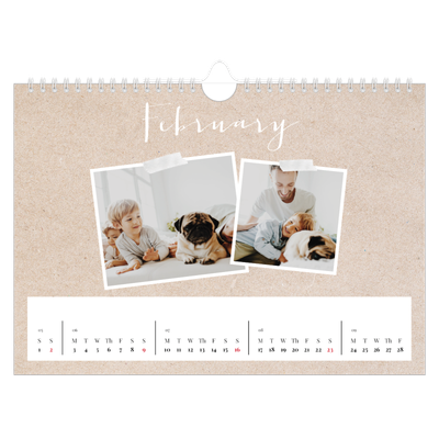 A4 Landscape Photo Calendar — Scrapbook calendar [February]