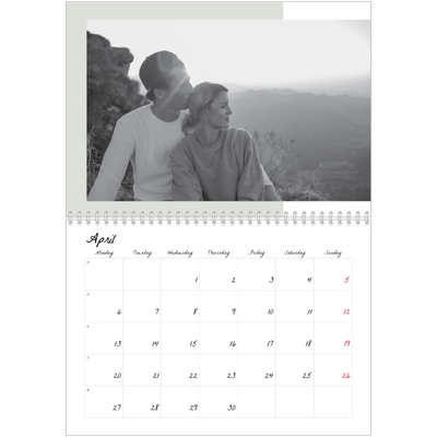 A4 Double Photo Calendar — Colour screens [April]
