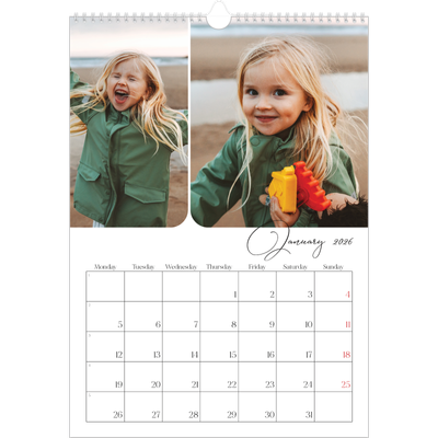 A3 photo calendars — Snapshots and script [January]