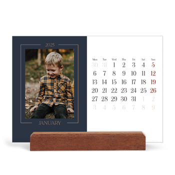 Easel Desk Calendar Landscape — Prussian blue