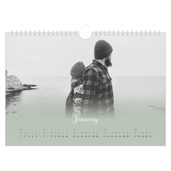 A4 Landscape Photo Calendar — Misty green