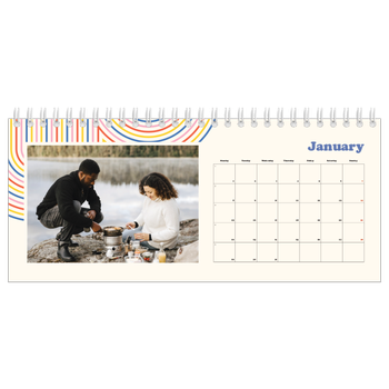 Desk Photo Calendar — Retro stripes