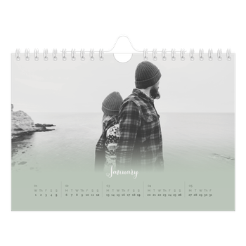A5 Landscape Photo Calendar — Misty green