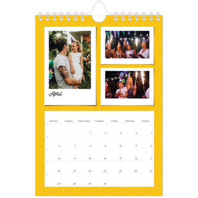 A5 Photo Calendar — Colour pop snapshots [April]